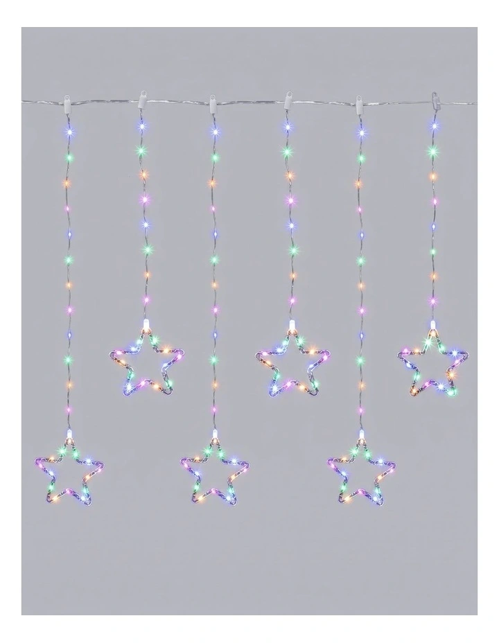 200cm Waterfall Curtain with stars - Multicolour image 1