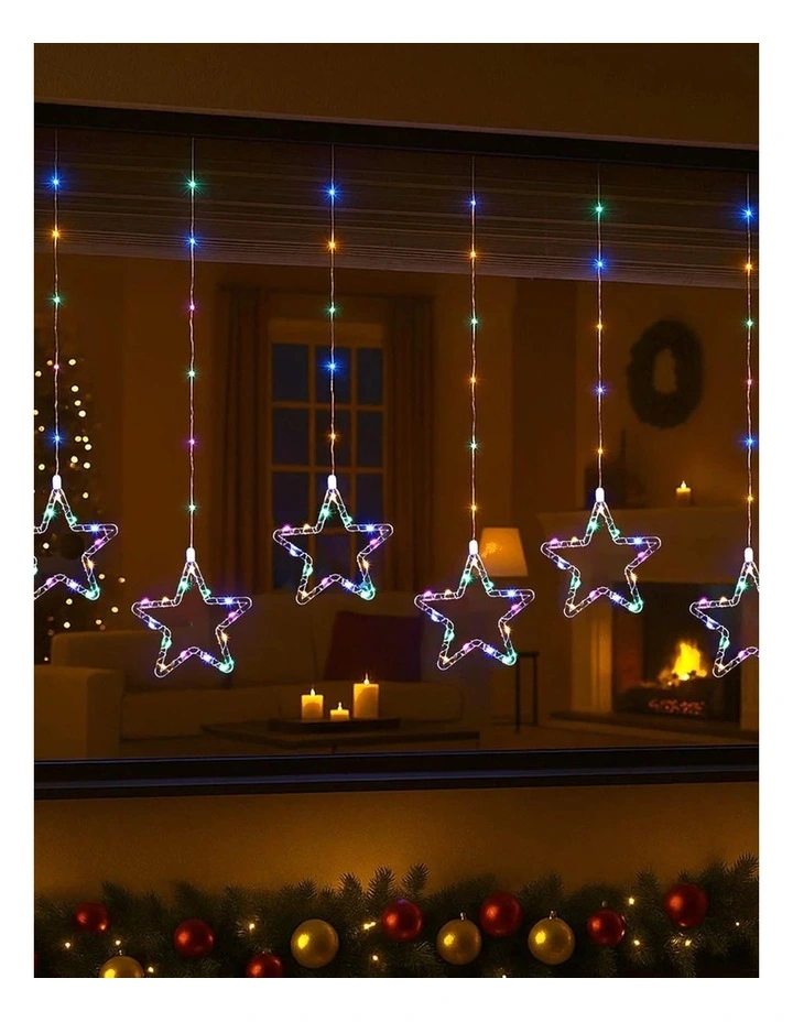 200cm Waterfall Curtain with stars - Multicolour image 3