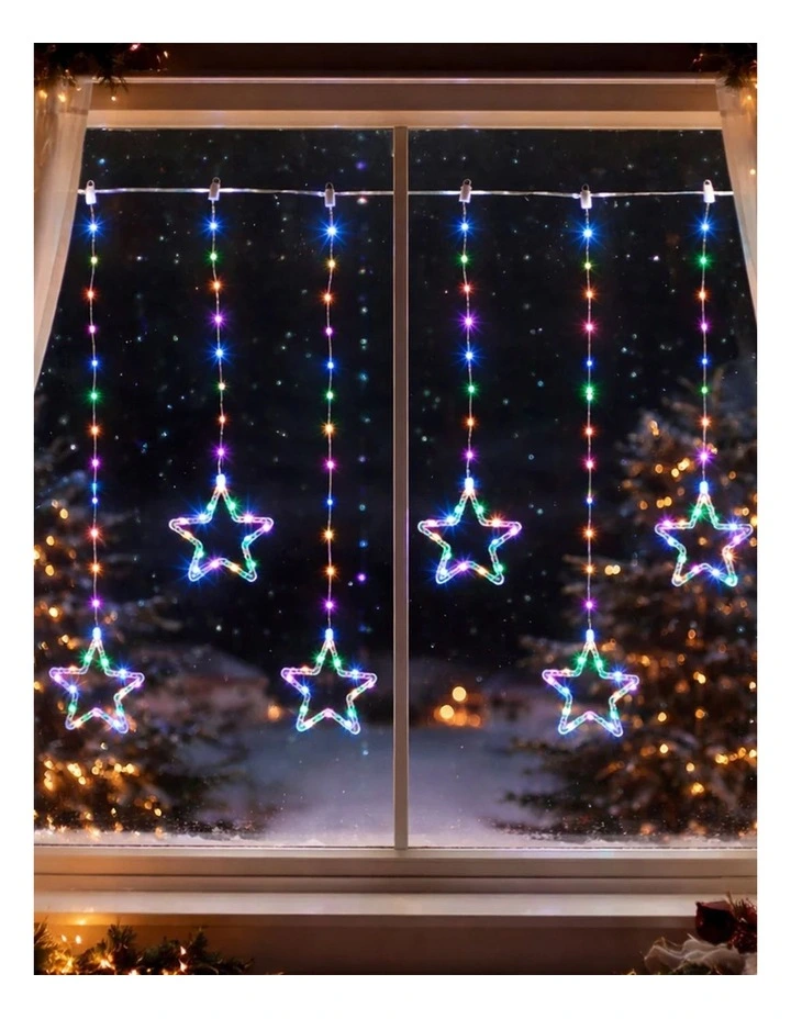 200cm Waterfall Curtain with stars - Multicolour image 4