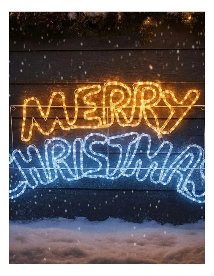 1M Merry Christmas Rope Light Silhouette image 1