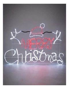 1.2M Merry Christmas Rope Light Silhouette