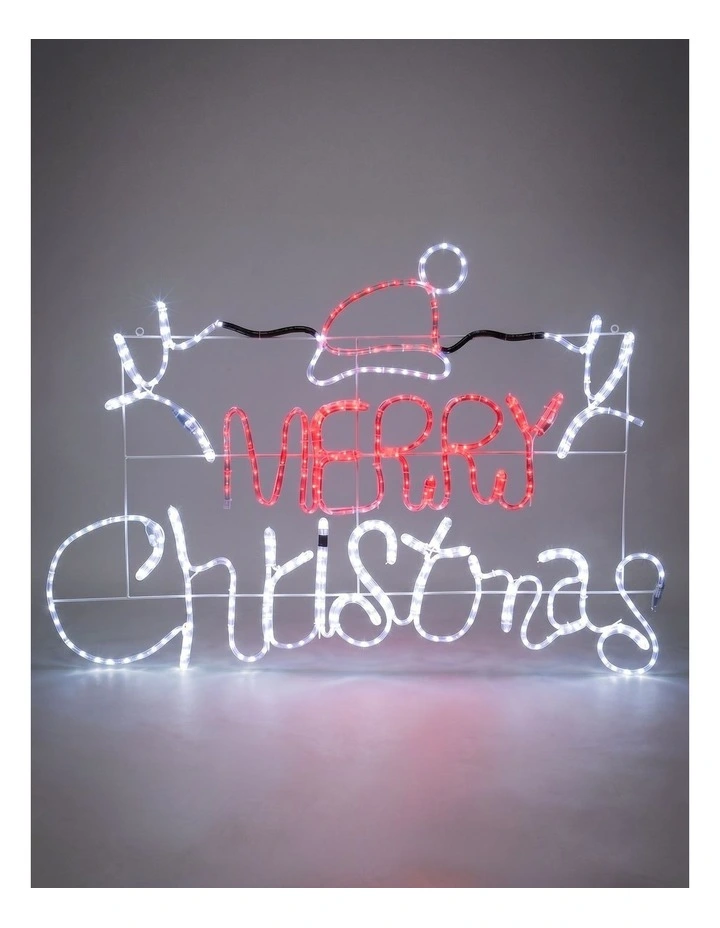 1.2M Merry Christmas Rope Light Silhouette image 1