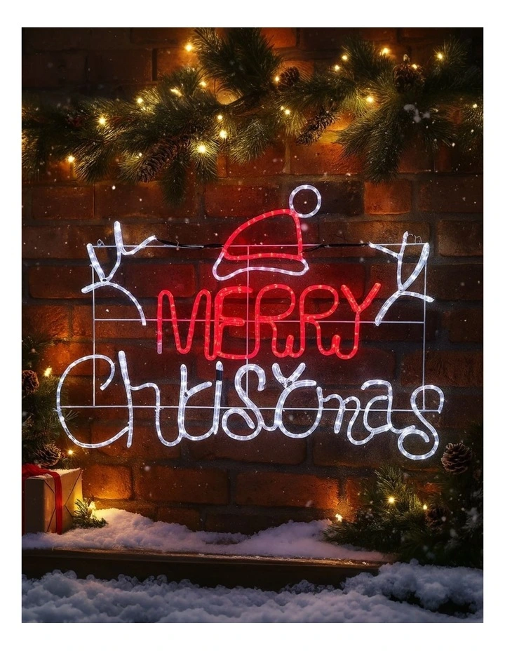 1.2M Merry Christmas Rope Light Silhouette image 2