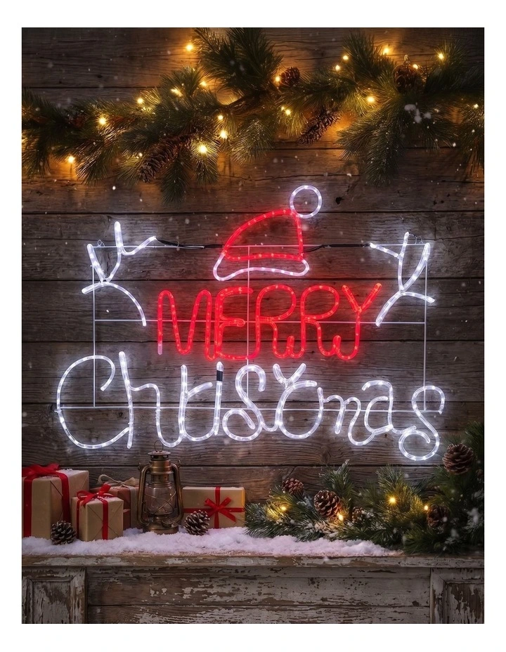 1.2M Merry Christmas Rope Light Silhouette image 3