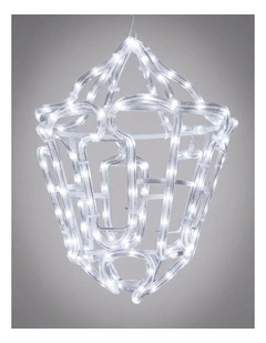 3D Christmas Hanging Lantern Rope Light Silhouette