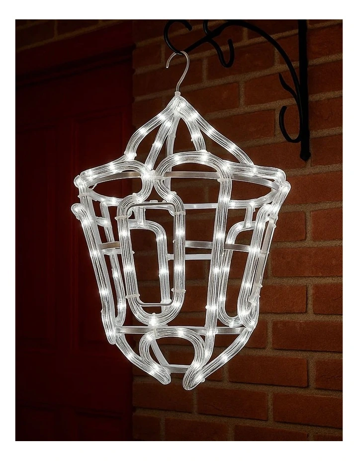 3D Christmas Hanging Lantern Rope Light Silhouette image 3
