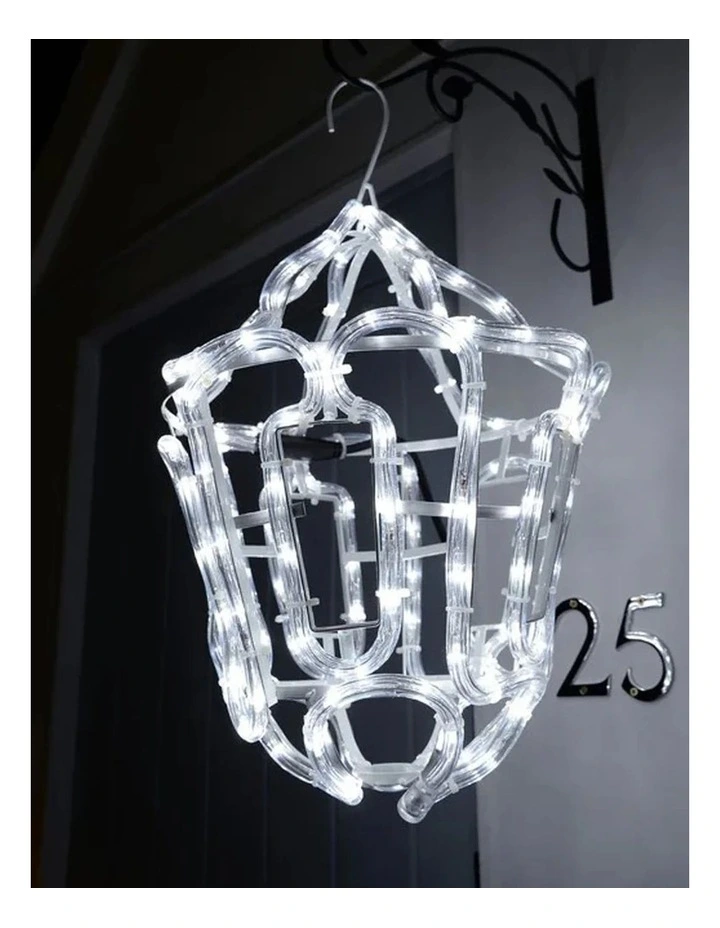 3D Christmas Hanging Lantern Rope Light Silhouette image 5