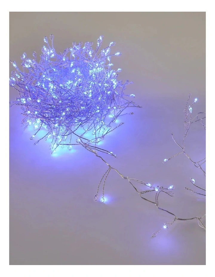 640 Micro LED Cluster Light - Silver Cable - Blue White image 1