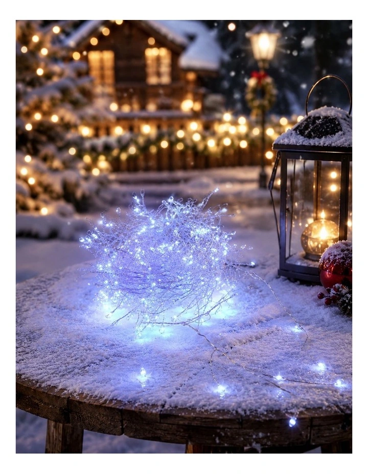 640 Micro LED Cluster Light - Silver Cable - Blue White image 2