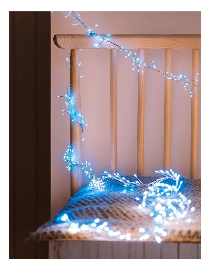 640 Micro LED Cluster Light - Silver Cable - Blue White image 3