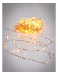 520 LED Connectable Fairy Light Chain Clear Cable - Amber