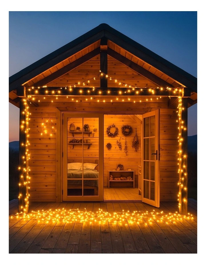 520 LED Connectable Fairy Light Chain Clear Cable - Amber image 4