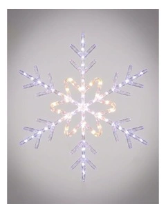 50cm Snowflake With Shooting Star Effect White   Warm White