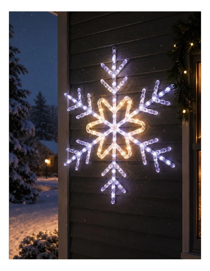50cm Snowflake With Shooting Star Effect White Warm White image 2