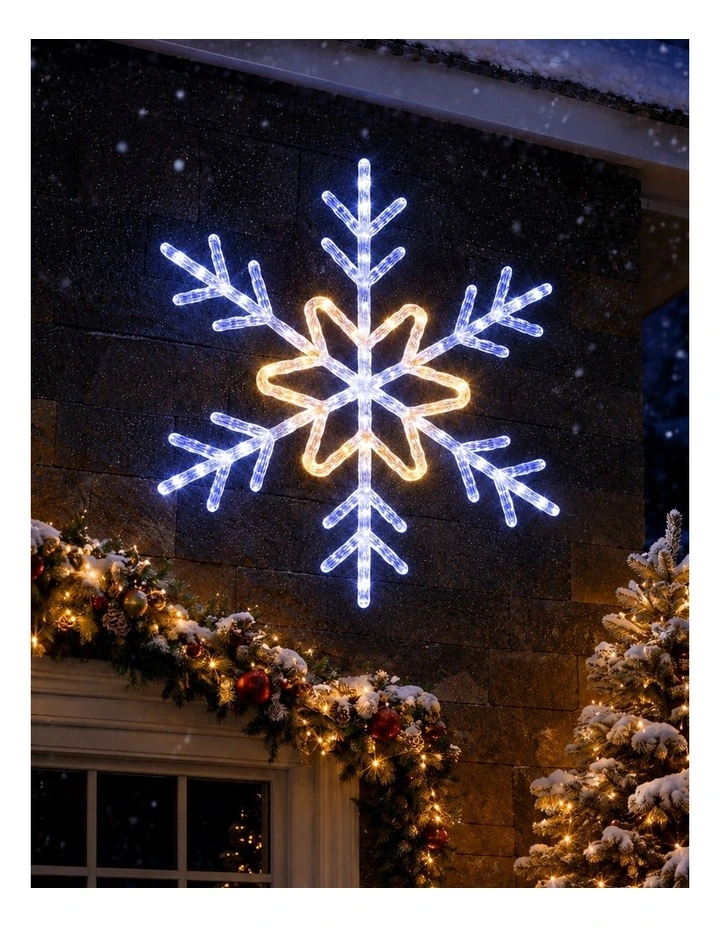 50cm Snowflake With Shooting Star Effect White Warm White image 3