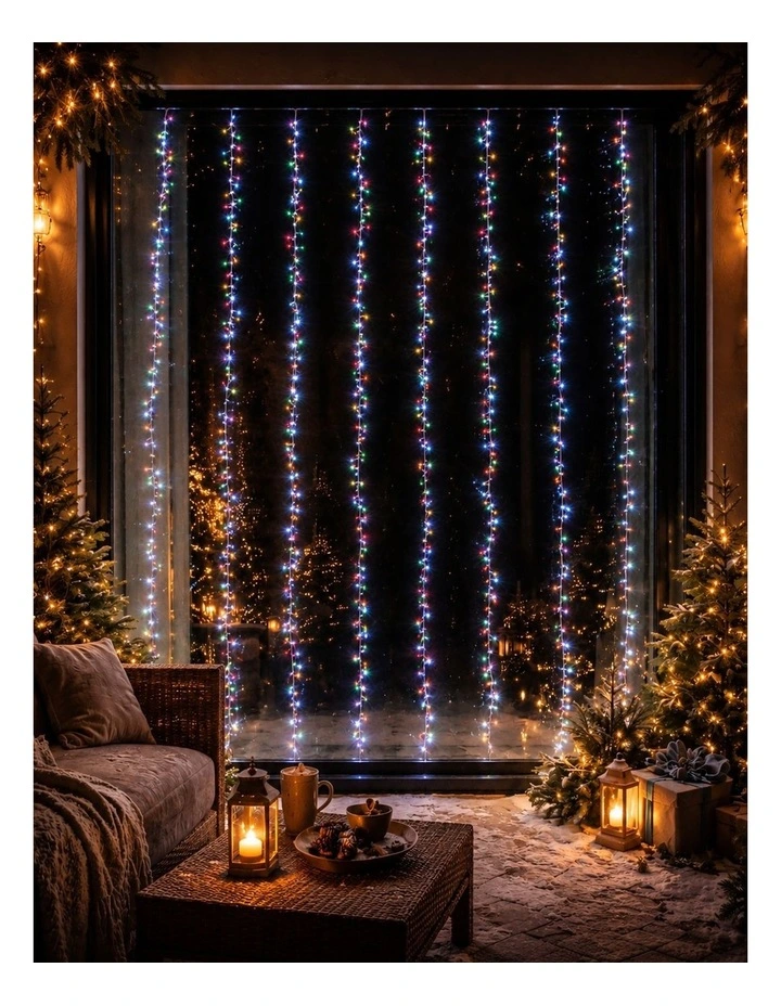 1336LED Waterfall Effect Cluster Curtain Light Candy   White image 2