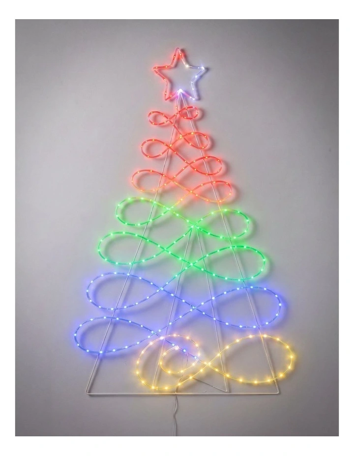 87x170cm Rope Light RGB Christmas Tree Silhouette image 1