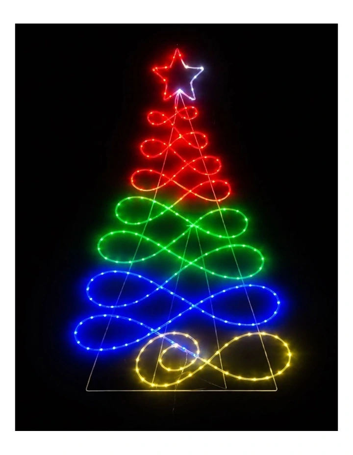 87x170cm Rope Light RGB Christmas Tree Silhouette image 4