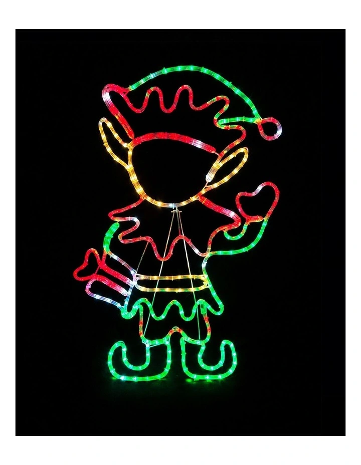 70x116cm Rope Light Christmas Elf Silhouette image 4