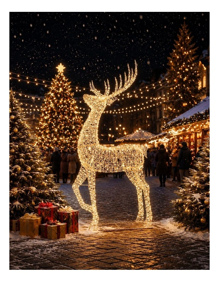 90x200cm Outdoor Light Up Reindeer image 3