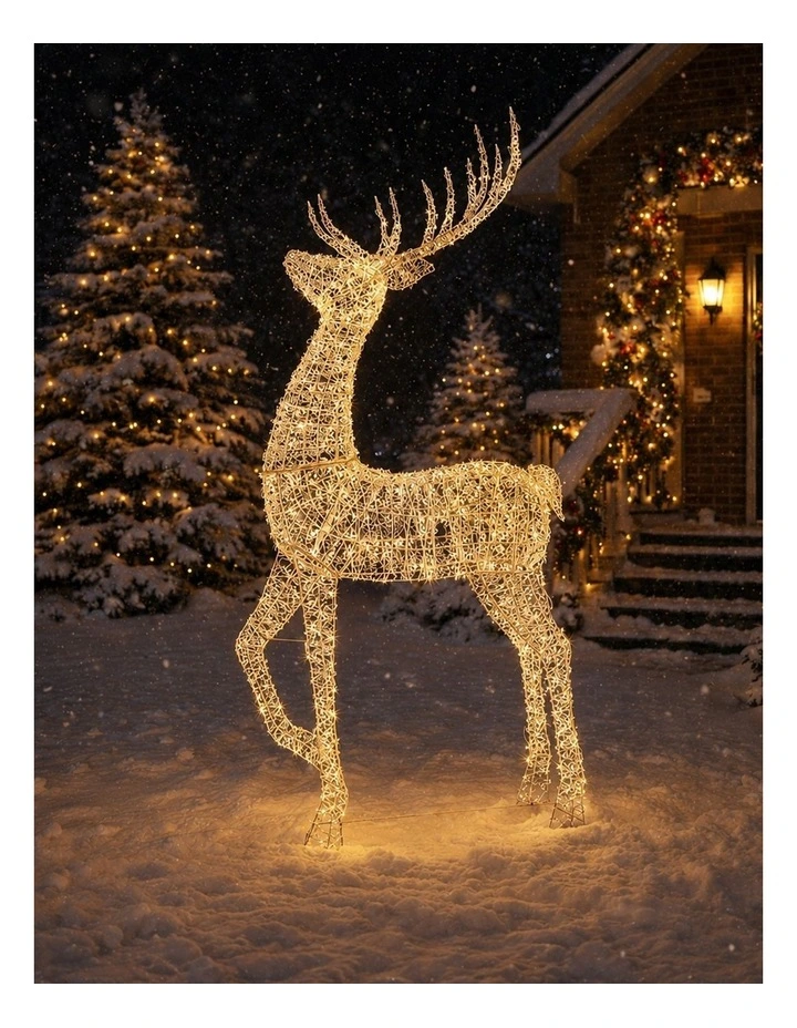 90x200cm Outdoor Light Up Reindeer image 4