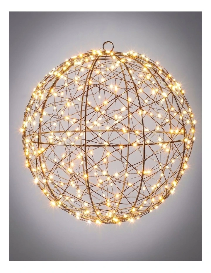 Woven Wire LED Metal Ball - Amber Warm White D40cm image 1