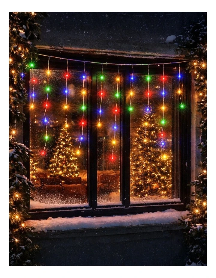 600LED Snowing Icicle Lights Multicolour image 2