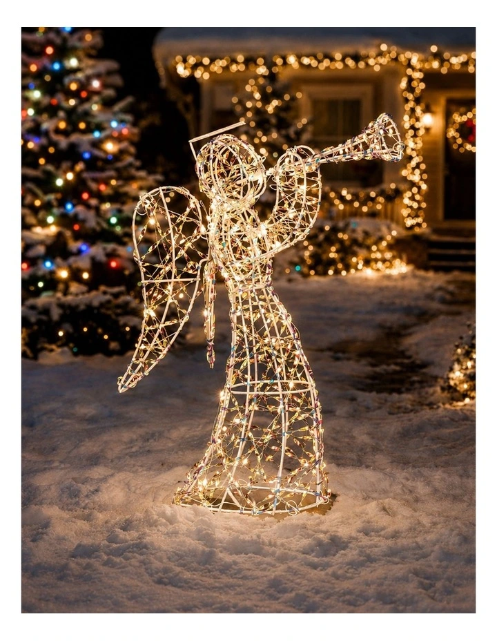 44cm Iridescent Gliter Light up Angel image 3