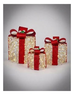 Iridescent Gliter Light up Giftbox-Set of Three