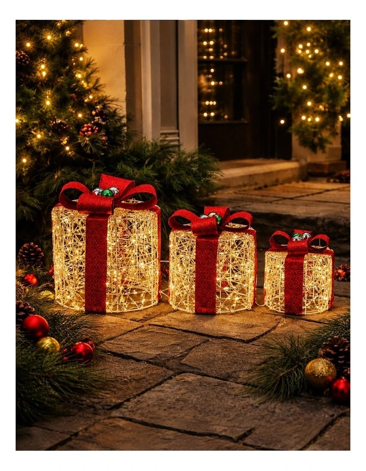 Iridescent Gliter Light up Giftbox-Set of Three image 2