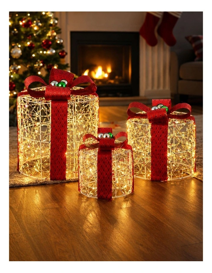 Iridescent Gliter Light up Giftbox-Set of Three image 3