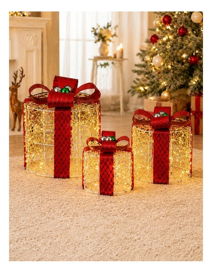 Iridescent Gliter Light up Giftbox-Set of Three image 4
