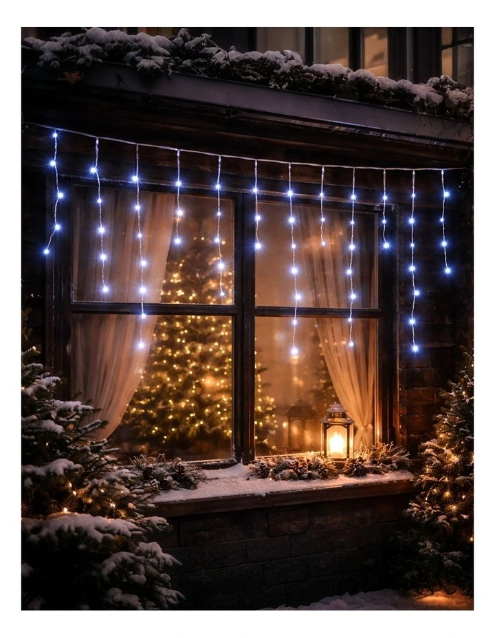 360LED Snowing Icicle Lights White image 3