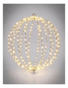 Ribbed LED Metal Ball - Warm White D80cm