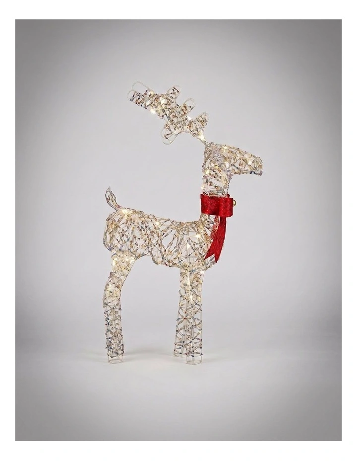 50cm Iridescent Gliter Light Up Reindeer image 1