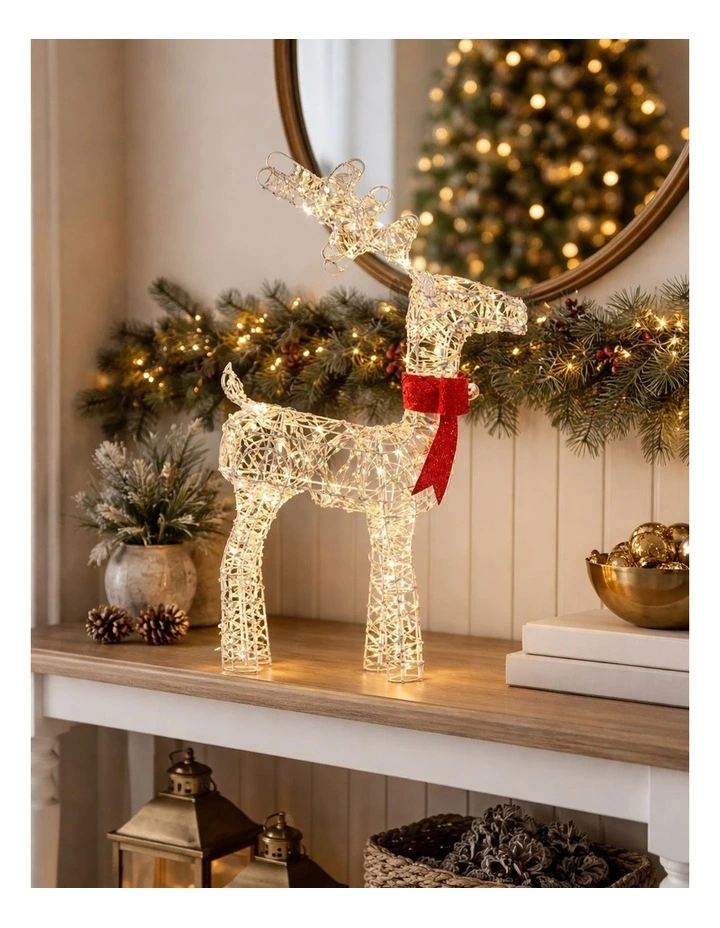 50cm Iridescent Gliter Light Up Reindeer image 2