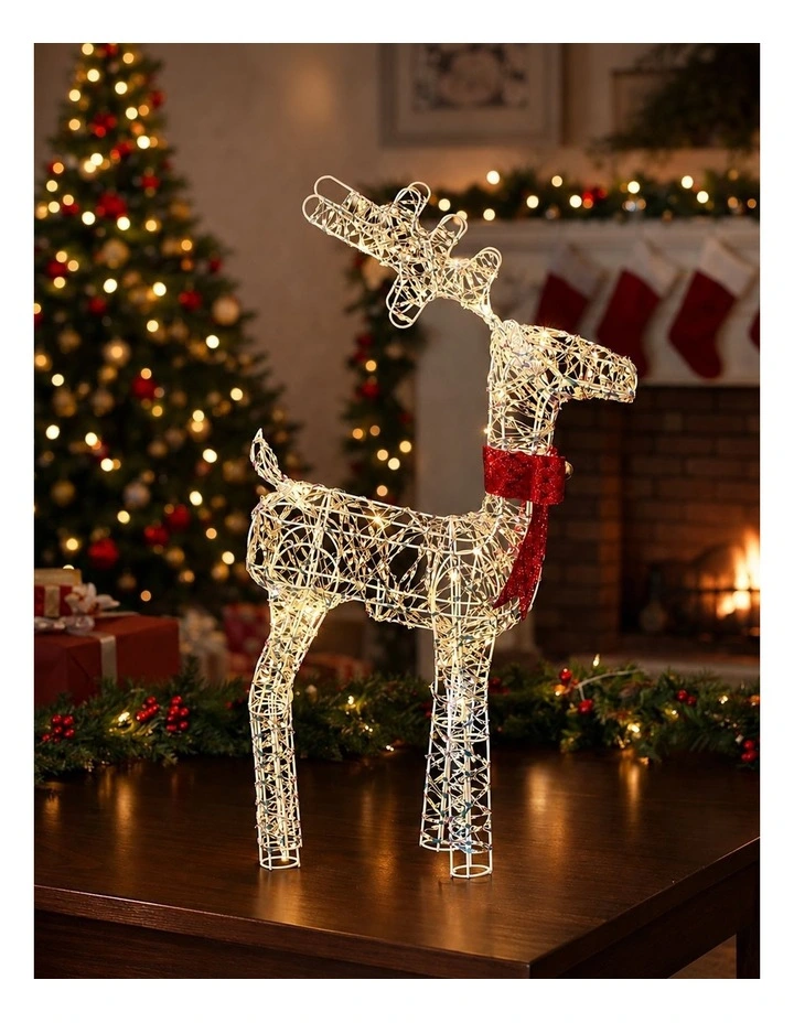 50cm Iridescent Gliter Light Up Reindeer image 3