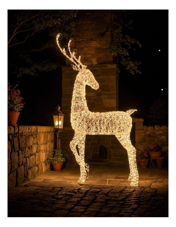 90x200cm Outdoor Light Up Reindeer image 3