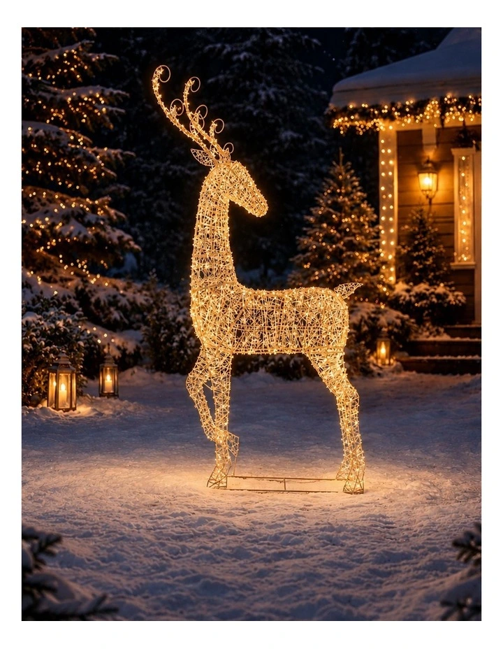 90x200cm Outdoor Light Up Reindeer image 4