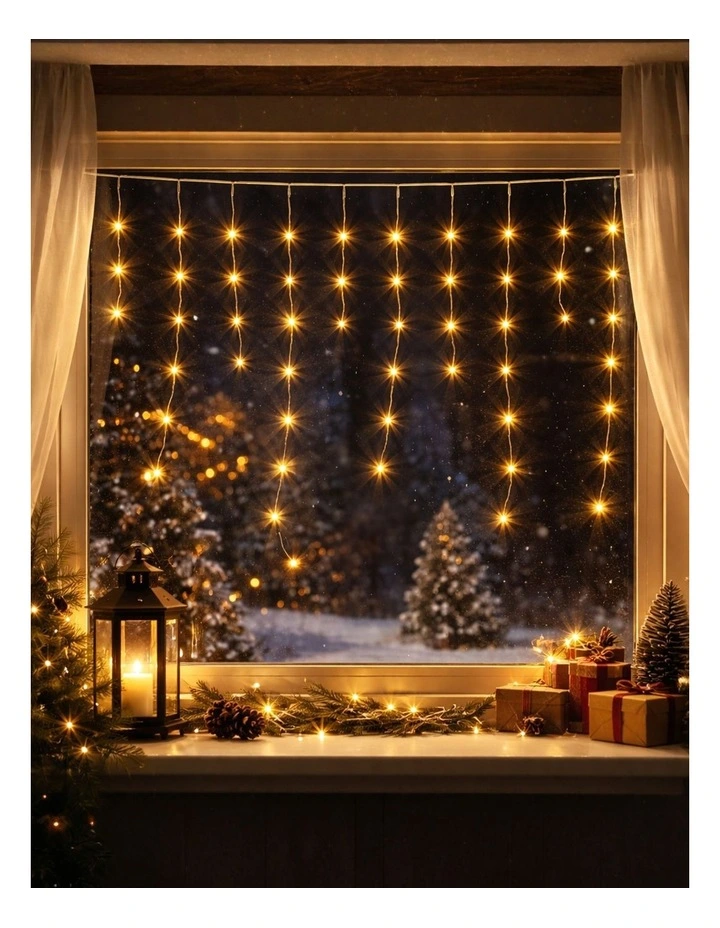 360LED Snowing Icicle Lights Warm White image 2