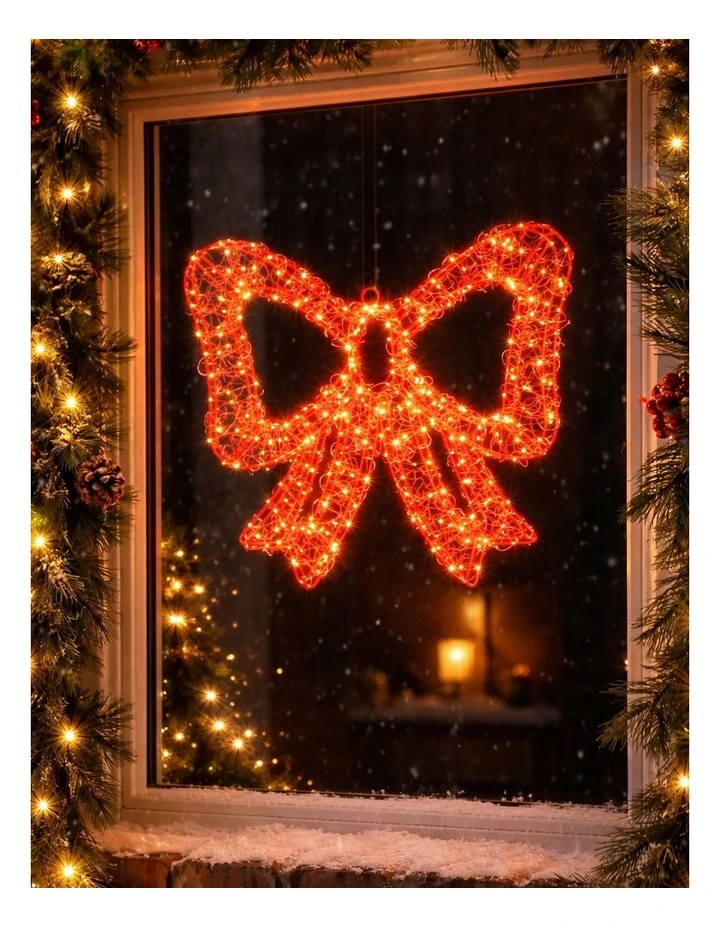 3D Red Lit Bow Small image 2