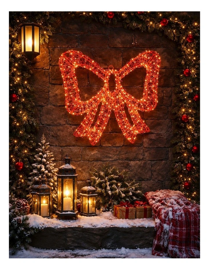 3D Red Lit Bow Small image 3