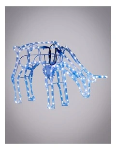 3D Illuminated LED Reindeer Stand Feeding with Motor - Blue
