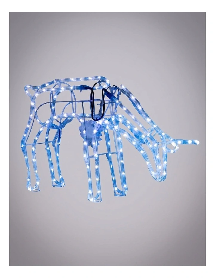 3D Illuminated LED Reindeer Stand Feeding with Motor - Blue image 1
