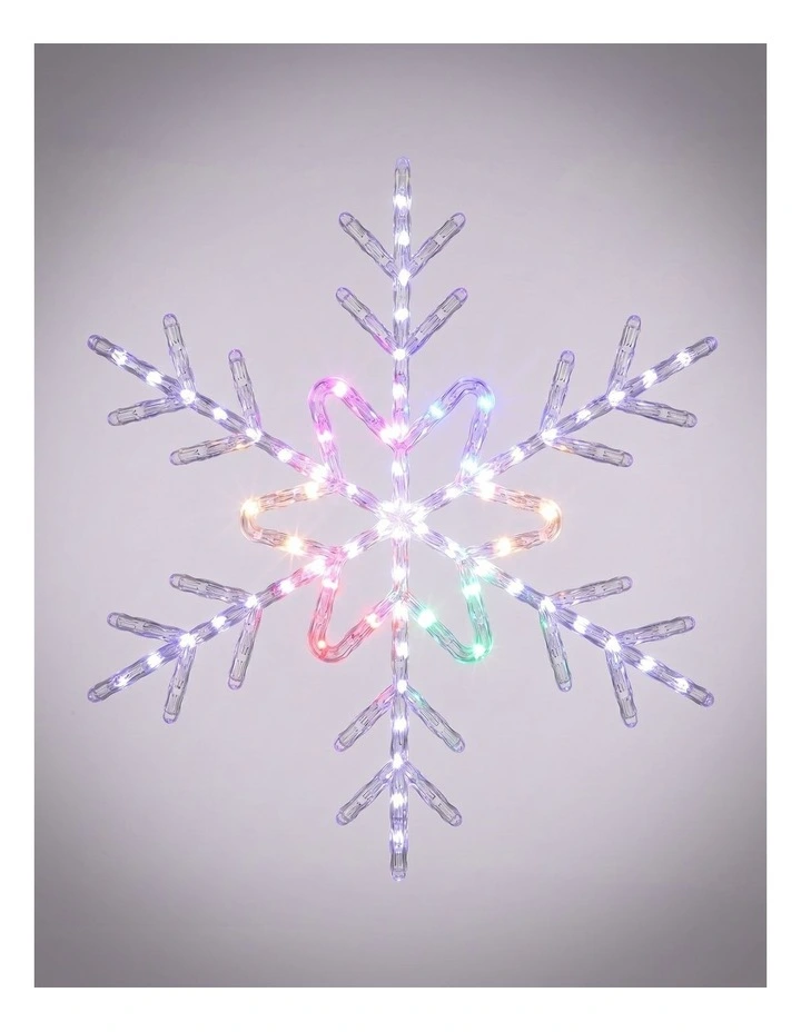 50cm Snowflake With Shooting Star Effect White Multicolour image 1
