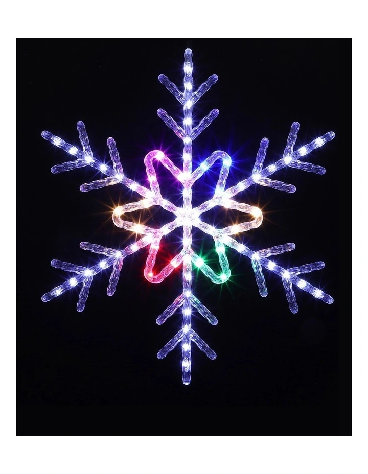 50cm Snowflake With Shooting Star Effect White Multicolour image 4