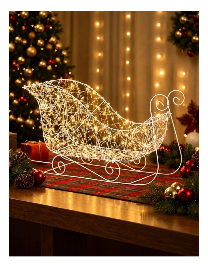 30x50cm Iridescent Gliter Light up Sleigh image 2