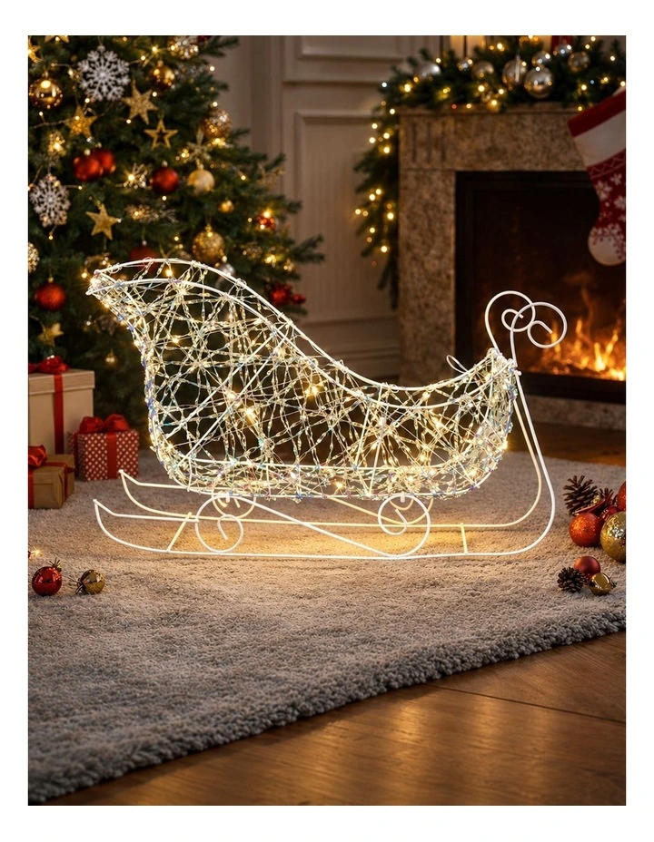 30x50cm Iridescent Gliter Light up Sleigh image 3