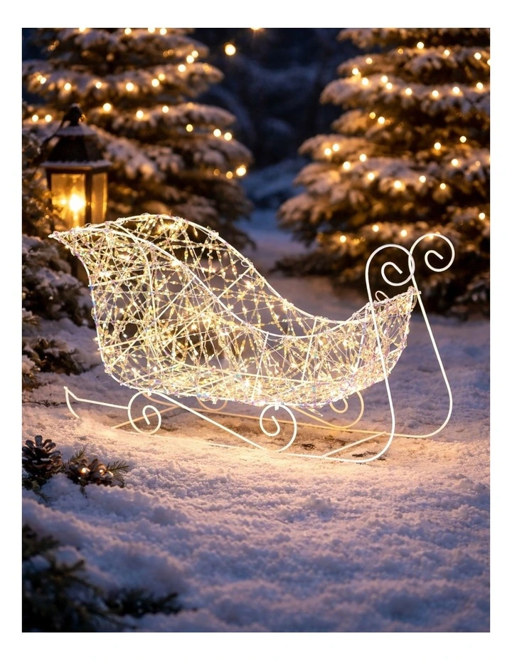 30x50cm Iridescent Gliter Light up Sleigh image 4