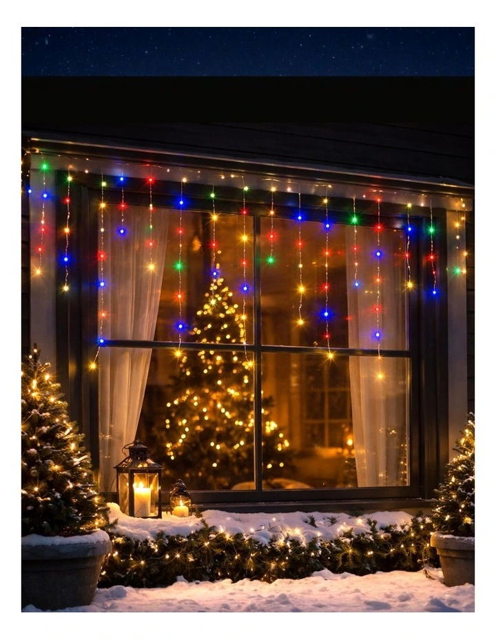 360LED Snowing Icicle Lights Multicolour image 2